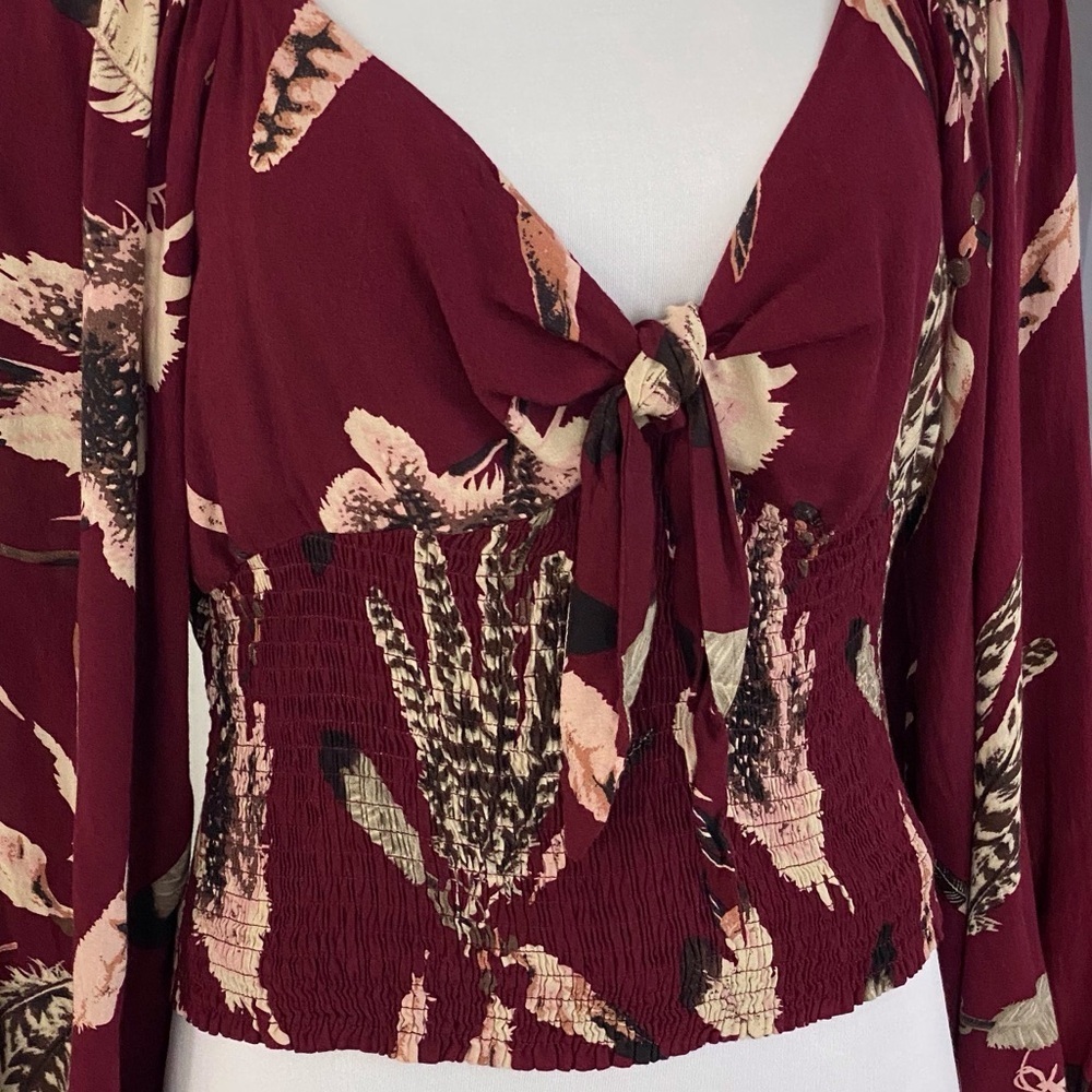 Blush J plus Size beautiful Dark maroon Blouse EUC
